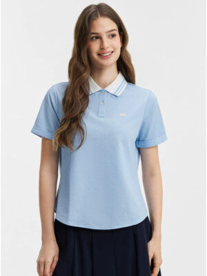 Ladies Short‑Sleeve Textured Casual Polo Top