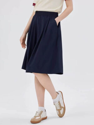 Ladies Solid Color Loose Fit A‑Line Skirt